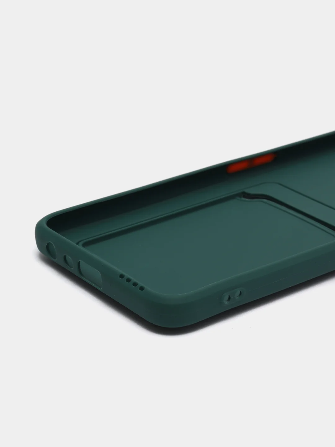 Зеленый силиконовый чехол для Oppo A54 (Оппо А54), с карманом для карт
