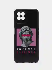 Золотой силиконовый чехол для Realme 8i / Narzo 50, с принтом, Реалми 8 ай / Нарзо 50)