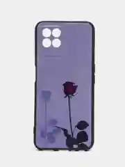 Серебряный силиконовый чехол для Realme 8i / Narzo 50, с принтом, Реалми 8 ай / Нарзо 50)