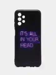 Серый силиконовый чехол для Samsung Galaxy A13 4G, с принтом, с рисунком (Самсунг Галакси А13)