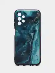Тёмно-бирюзовый силиконовый чехол для Samsung Galaxy A13 4G, с принтом, с рисунком (Самсунг Галакси А13)
