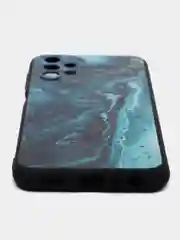 Тёмно-бирюзовый силиконовый чехол для Samsung Galaxy A13 4G, с принтом, с рисунком (Самсунг Галакси А13)