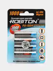 Аккумуляторные пальчиковые батарейки R06 1.2V 1000мА ROBITON