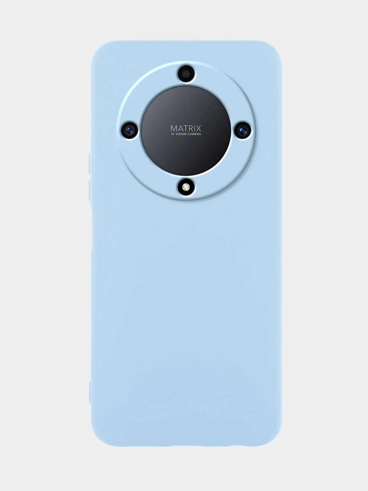 Светло-синий чехол для Honor X9a 5G/Magic5 Lite силиконовый Broscorp, матовый, c бортиком-защитой камер