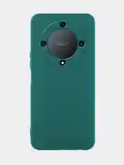 Зеленый чехол для Honor X9a 5G/Magic5 Lite силиконовый Broscorp, матовый, c бортиком-защитой камер