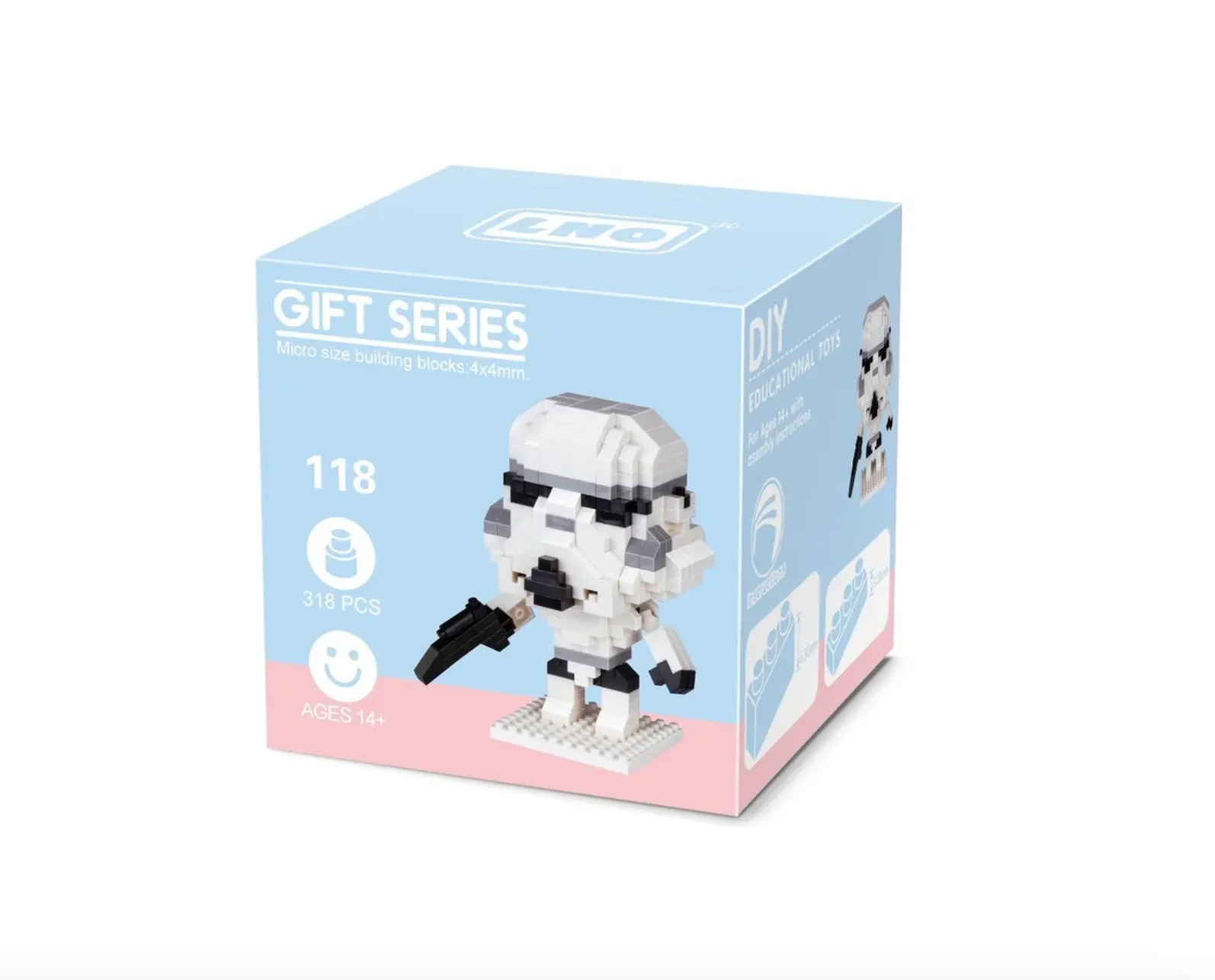 Белый конструктор блочный 3 d фигурки, Звездные Войны, (Star wars: Дарт Вейдер, Йода, Штурмовик)