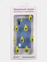 Зеленый чехол силиконовый для Samsung Galaxy M12, накладка, бампер прозрачный с принтом, RedLine