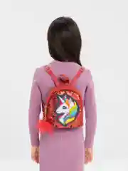 Красный детский рюкзак с единорогом