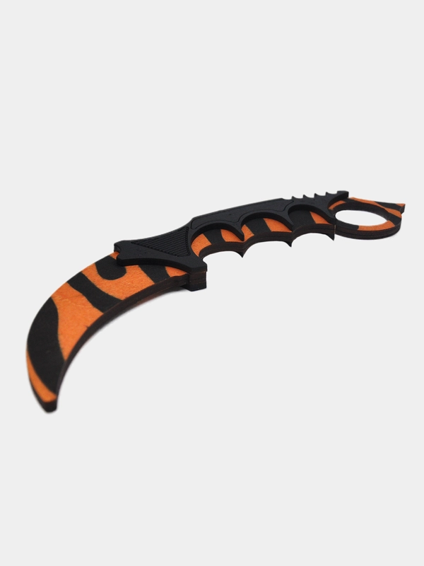 Нож деревянный, керамбит, КС ГО, CS GO, цветной принт, камуфляж не наклейка