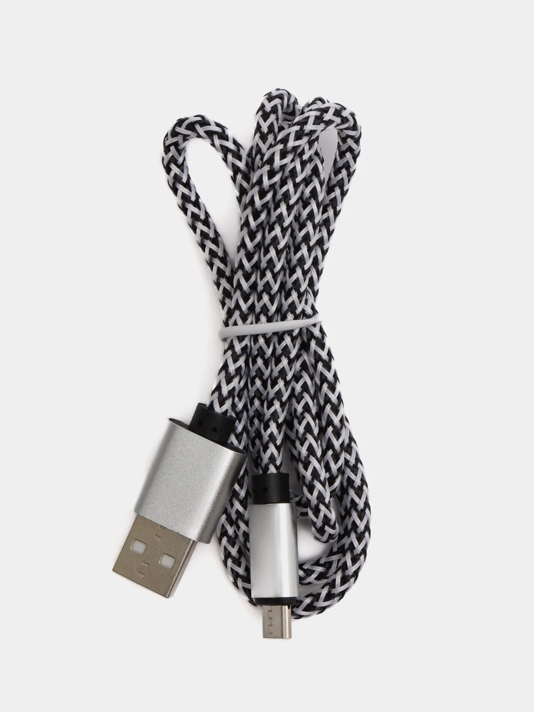 Серый плетёный зарядный кабель Micro-USB, Lightning, зарядка на Андроид, Айфон, 1 м, 2 м