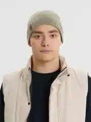 Зелёный хаки шапка мужская Дмитрий, бини, с подкладом на флисе