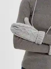 Варежки женские вязаные, серые