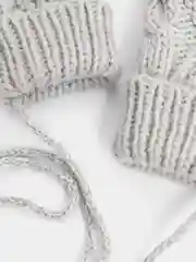 Варежки женские вязаные, серые