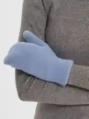 Голубой варежки женские с подкладом из искусственного меха бежевые, голубые