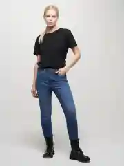 Синий джинсы женские skinny скинни, BEDEW, средняя посадка