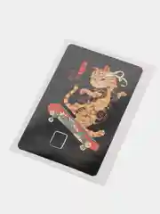 Фуксия наклейки на банковскую карту, с персонажами из мультфильмов