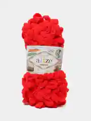 Красный пряжа Alize Puffy, 5 штук, петельки большие