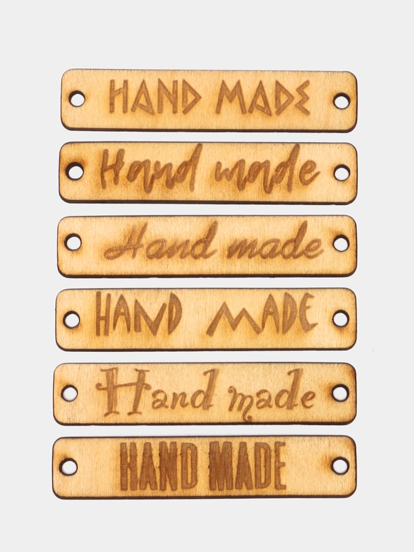 Набор бирок для рукоделия "Hand made",  6 штук