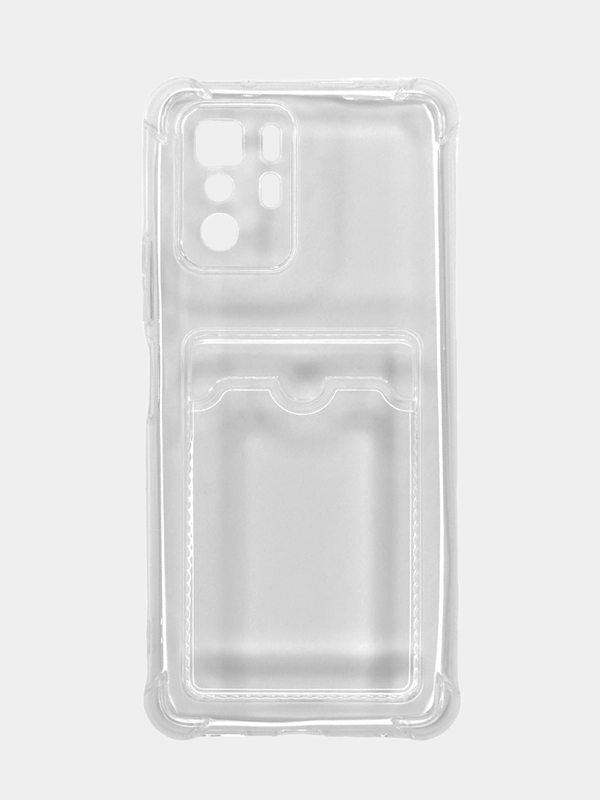 Чехол для Xiaomi Poco X3 GT, Redmi Note 10 Pro 5G прозрачный, с карманом для карты
