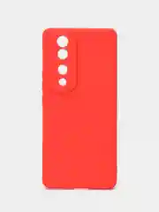 Красный чехол для Honor 70 Pro / 70 Pro Plus / Хонор 70 Про Плюс прозрачный силиконовый