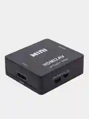 Черный переходник-адаптер с HDMI на тюльпаны AV, RCA конвертер