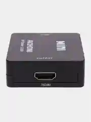 Черный переходник-адаптер с RCA AV тюльпанов на HDMI конвертер