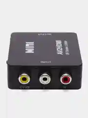 Черный переходник-адаптер с RCA AV тюльпанов на HDMI конвертер