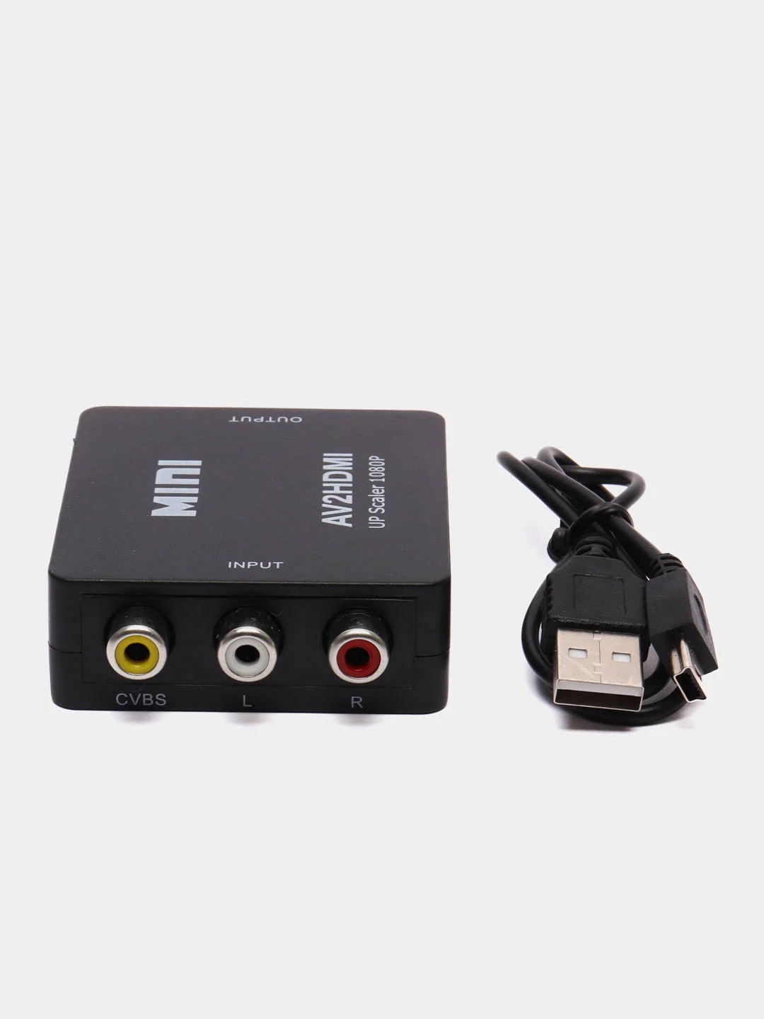 Черный переходник-адаптер с RCA AV тюльпанов на HDMI конвертер