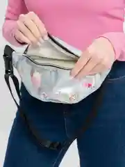 Серебряный поясная сумка, сумка на пояс, женская, детская