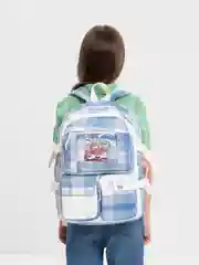 Голубой рюкзак школьный