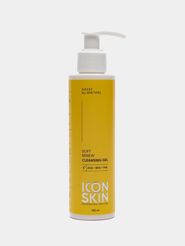 ICON SKIN Гель для умывания обновляющий SOFT RENEW с комплексом 6 кислот 5%, 150 мл