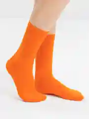 Оранжевый хлопковые носки, однотонные, яркие, высокие, унисекс