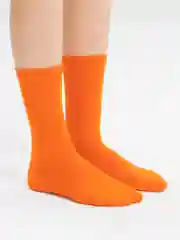Оранжевый хлопковые носки, однотонные, яркие, высокие, унисекс