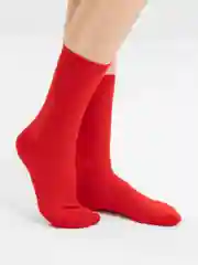 Красный хлопковые носки, однотонные, яркие, высокие, унисекс