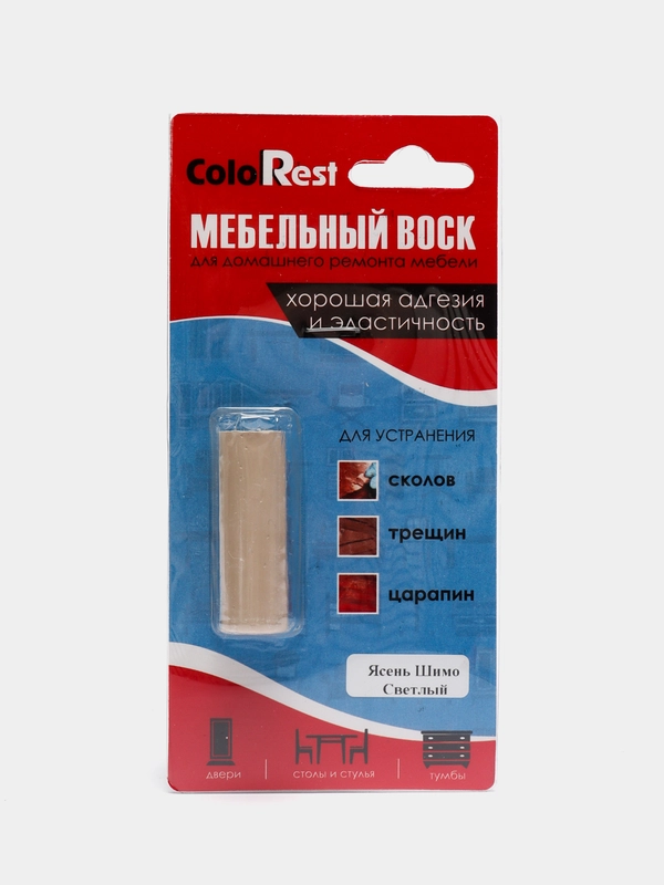 Мебельный воск мягкий для ремонта и реставрации мебели, ColoRest, 10 г, Ясень Шимо Светлый