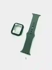 Силиконовый ремешок+чехол-накладка со стеклом для Apple watch 1, 2, 3, 4, 5, 6, 7, 8, se