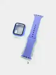Силиконовый ремешок+чехол-накладка со стеклом для Apple watch 1, 2, 3, 4, 5, 6, 7, 8, se
