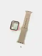 Силиконовый ремешок+чехол-накладка со стеклом для Apple watch 1, 2, 3, 4, 5, 6, 7, 8, se