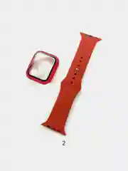 Силиконовый ремешок+чехол-накладка со стеклом для Apple watch 1, 2, 3, 4, 5, 6, 7, 8, se