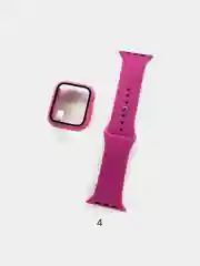 Силиконовый ремешок+чехол-накладка со стеклом для Apple watch 1, 2, 3, 4, 5, 6, 7, 8, se