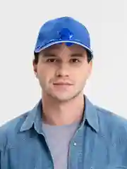 Синий кепка на солнечной батарее, с вентилятором