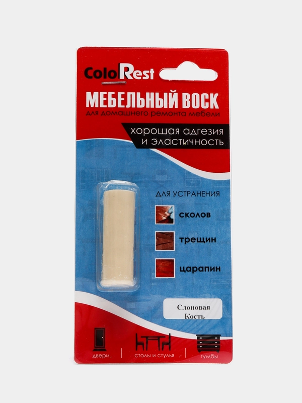 Мебельный воск мягкий для ремонта и реставрации мебели, дверей, ColoRest, 10 г, Слоновая Кость