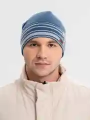 Синий шапка мужска "Гарри" с тонким подкладом на флисе
