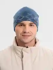 Индиго мужская шапка "Чарли" с тонким подкладом на флисе
