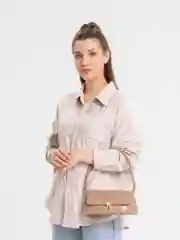 Хаки сумка женская, багет, на плечо, прямоугольная, черный, бежевый