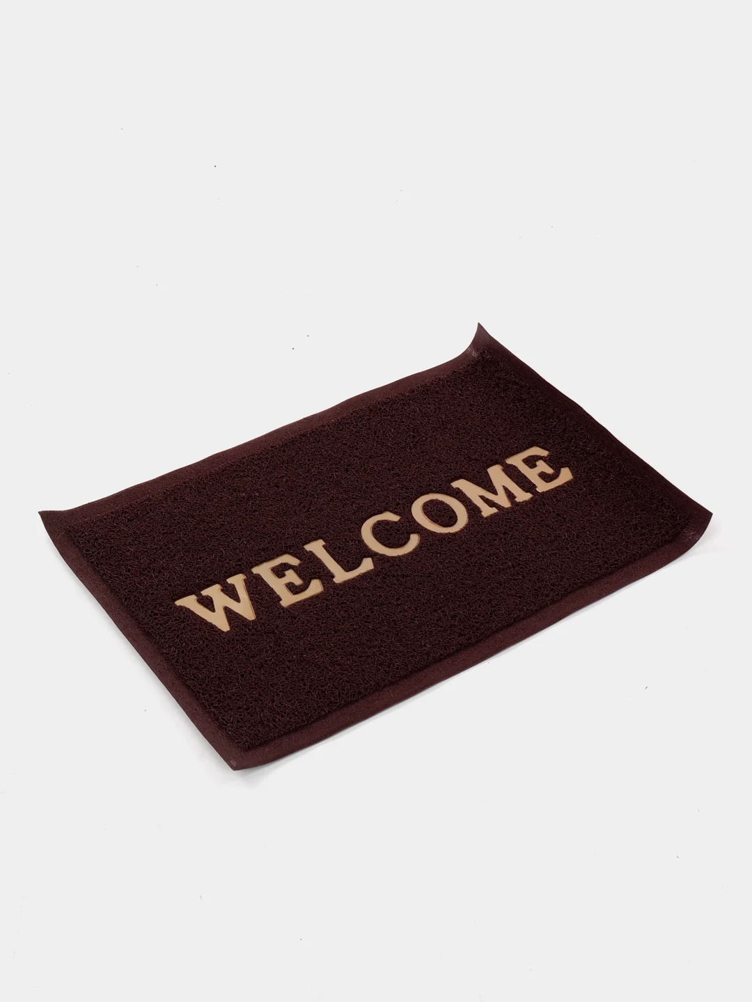 Коричневый коврик придверный ЕвроДизайн Welcome, пористый, 40 х 60 см