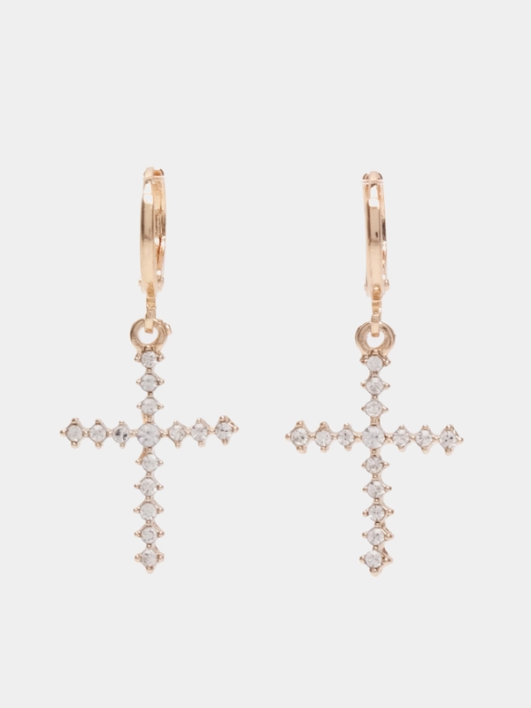 Серьги кресты, сережки крестики, 2 штуки
