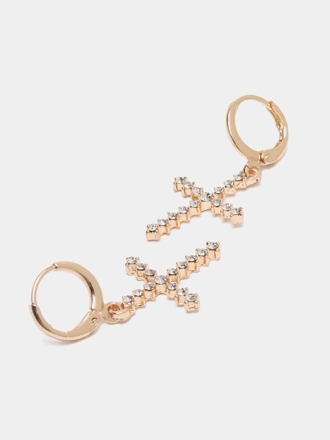 Серьги кресты, сережки крестики, 2 штуки