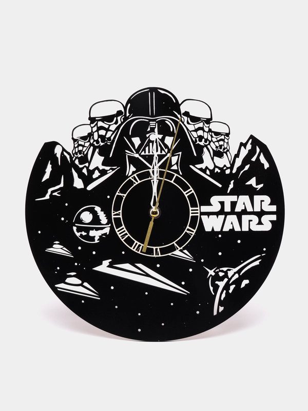 Часы настенные, часы из дерева "Star Wars"