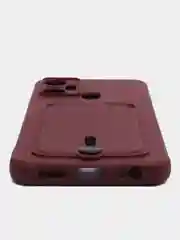 Бордовый чехол для Infinix Smart 6 Plus / Инфиникс Смарт 6 Плюс, силиконовый, с карманом для карты